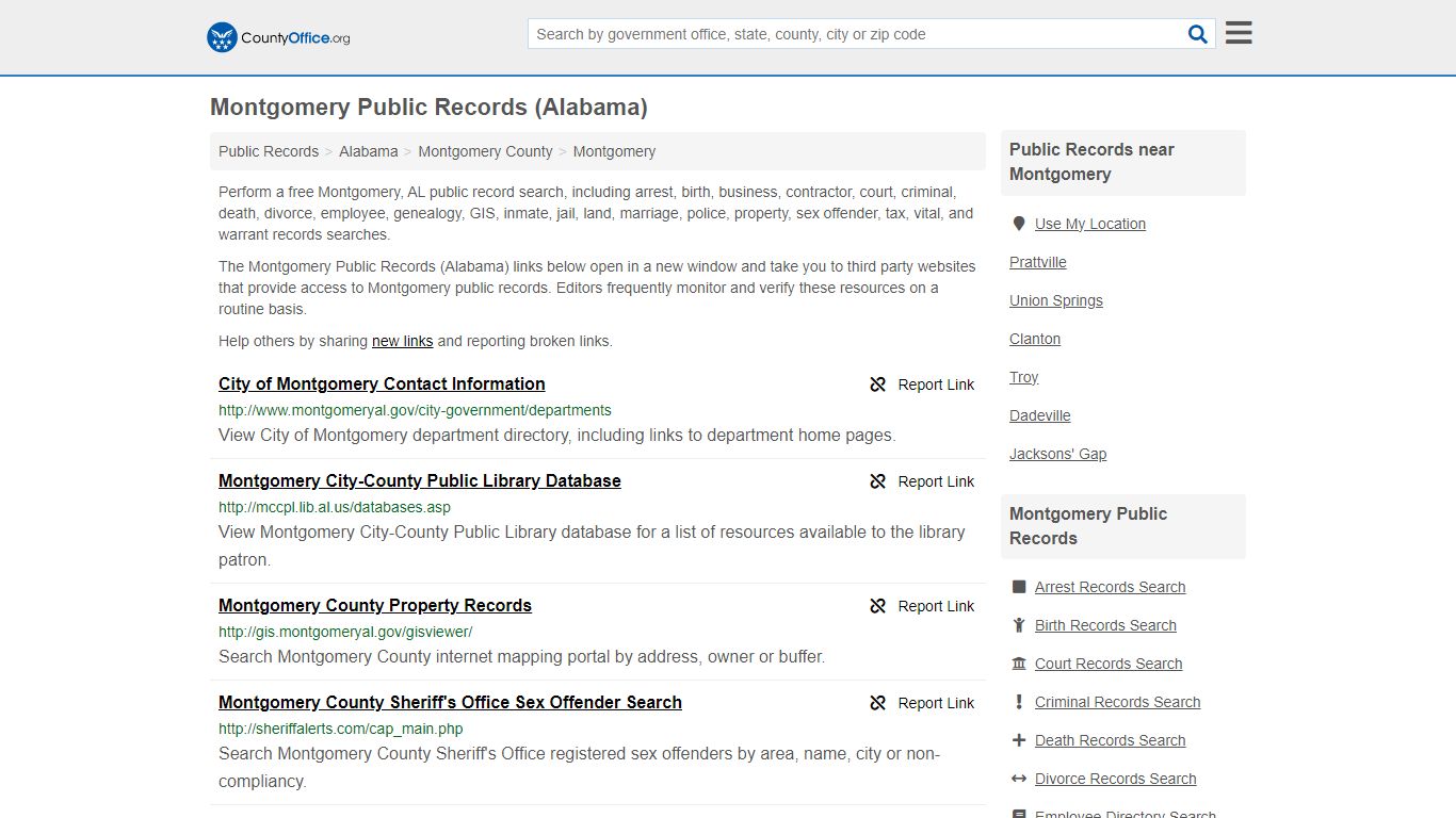 Public Records - Montgomery, AL (Business, Criminal, GIS, Property ...